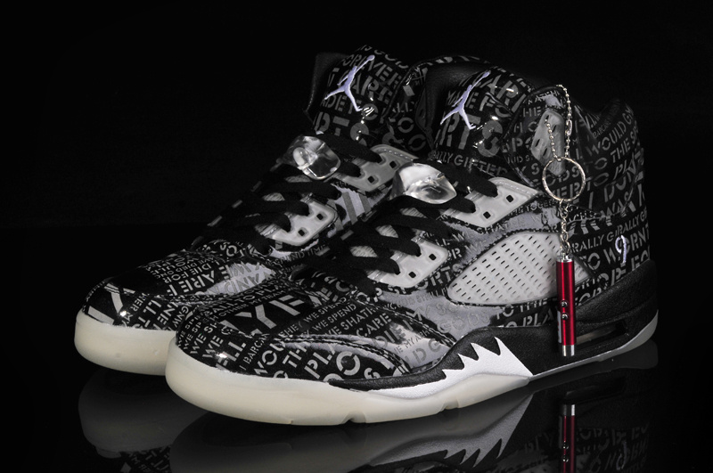 Air Jordan 5 Mens Shoes Black/White Online